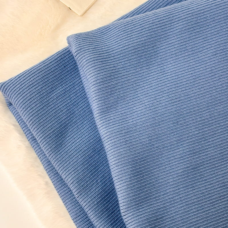 Stretch 2x2 Polyester Ribbed Knit Apparel Fabric